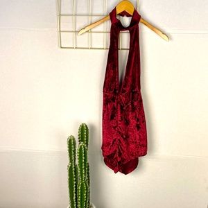 Velvet Choker Romper
